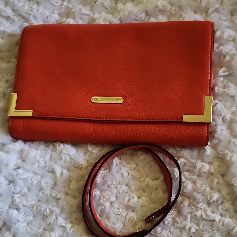 Michael Kors Orange Leather Clutch